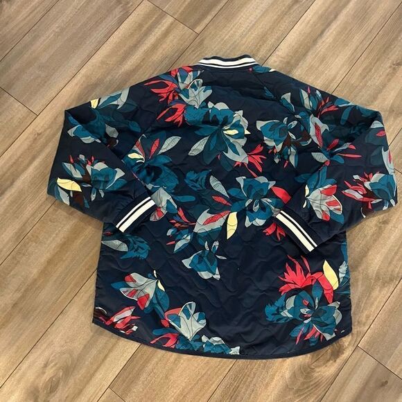 Joy Lab Blue Pattern Athletic Bomber Jacket Women XL - Picture 6 of 6